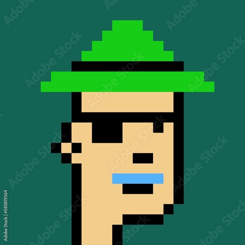 Cartoonish Pixelated Man