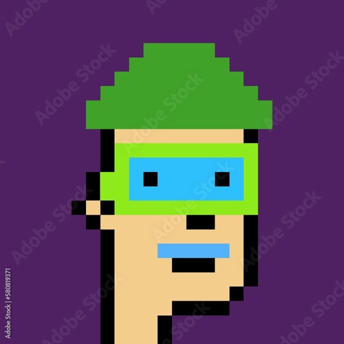 Cartoonish Pixelated Man