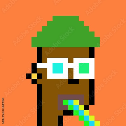 Cartoonish Pixelated Man