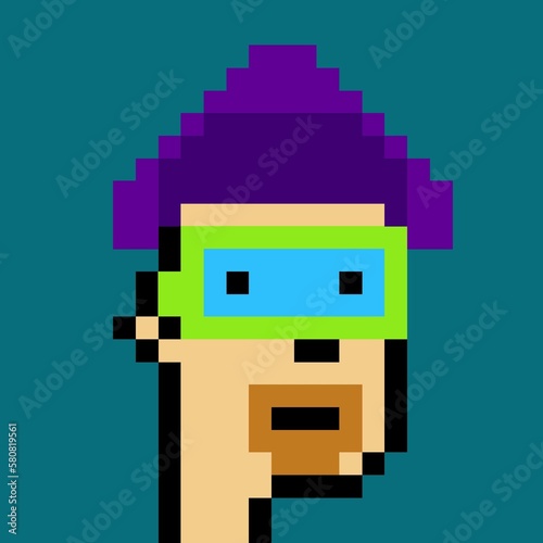 Cartoonish Pixelated Man