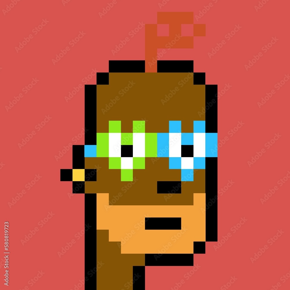 Cartoonish Pixelated Man Cartoonish Pixelated Man