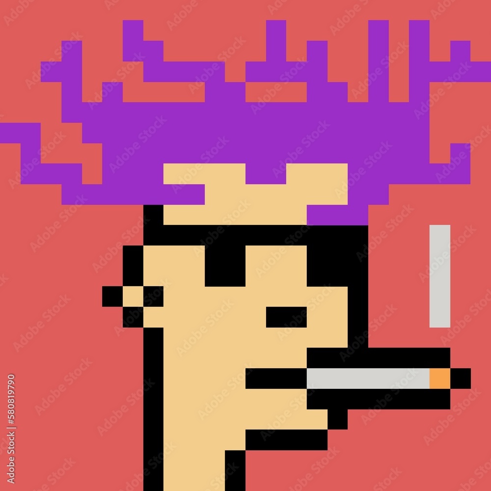 Obraz premium Cartoonish Pixelated Man