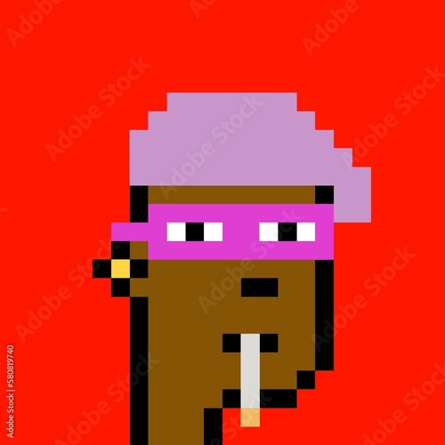 Cartoonish Pixelated Man