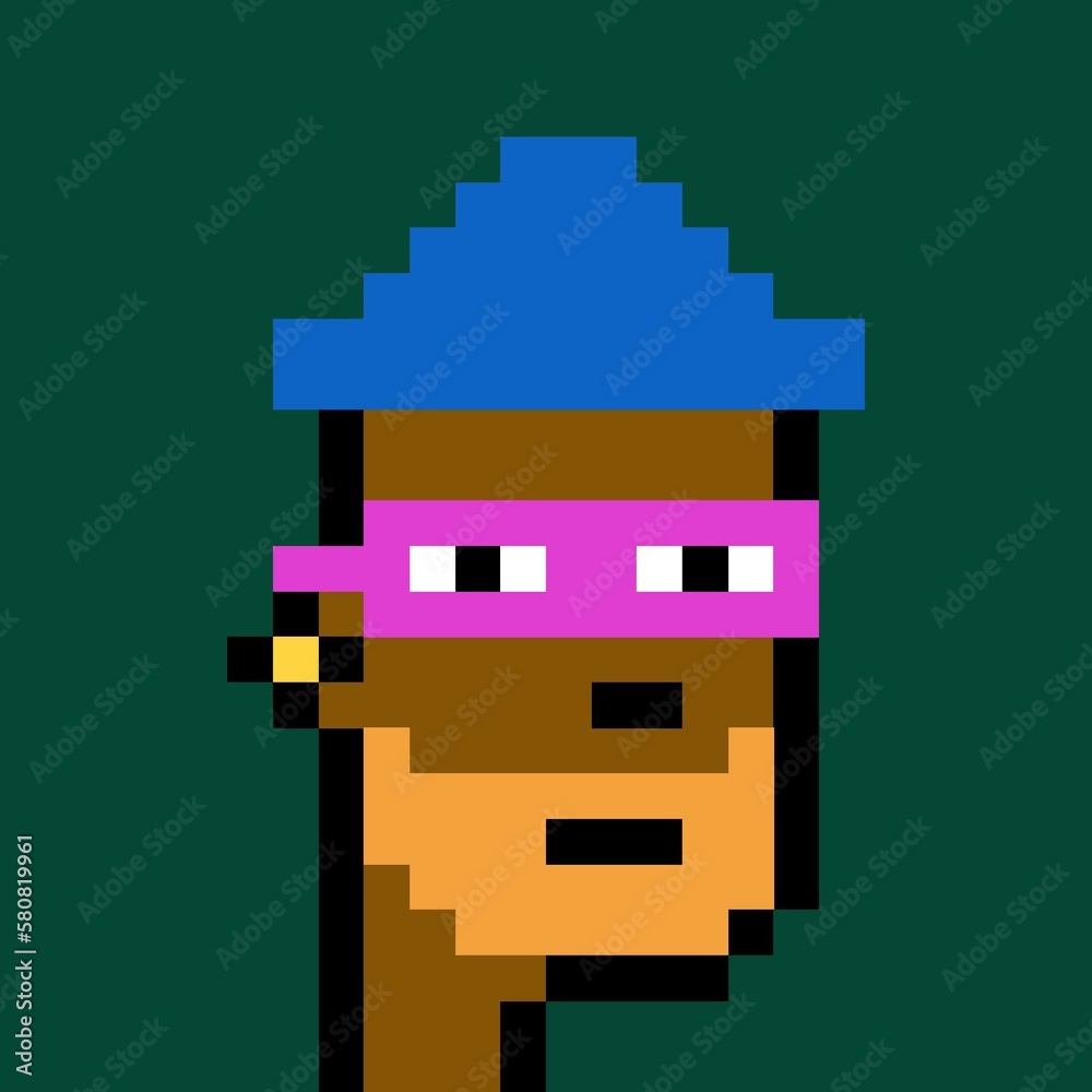 Obraz premium Cartoonish Pixelated Man