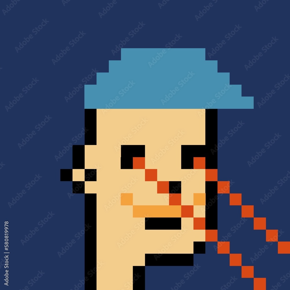 Fototapeta premium Cartoonish Pixelated Man