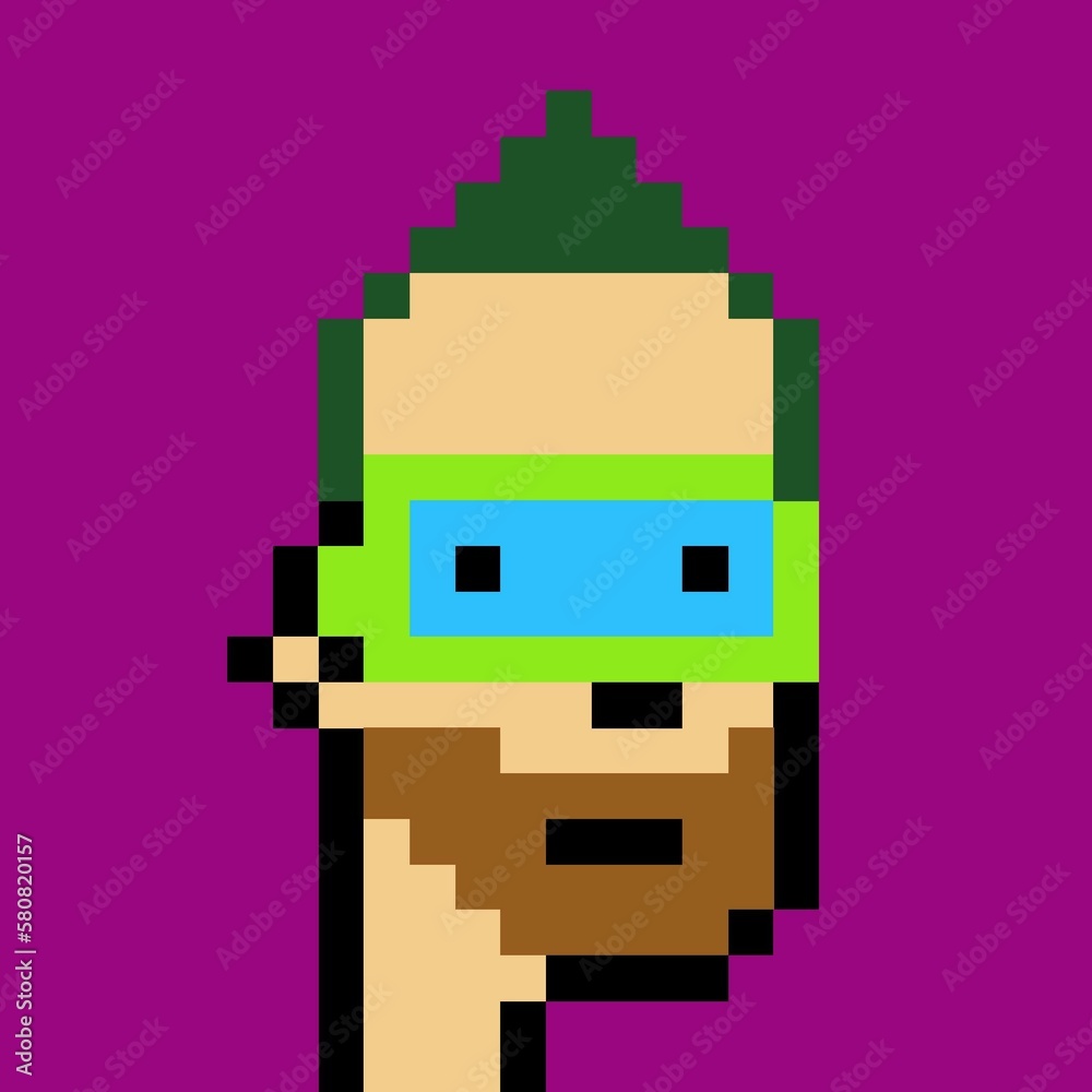 Cartoonish Pixelated Man Cartoonish Pixelated Man