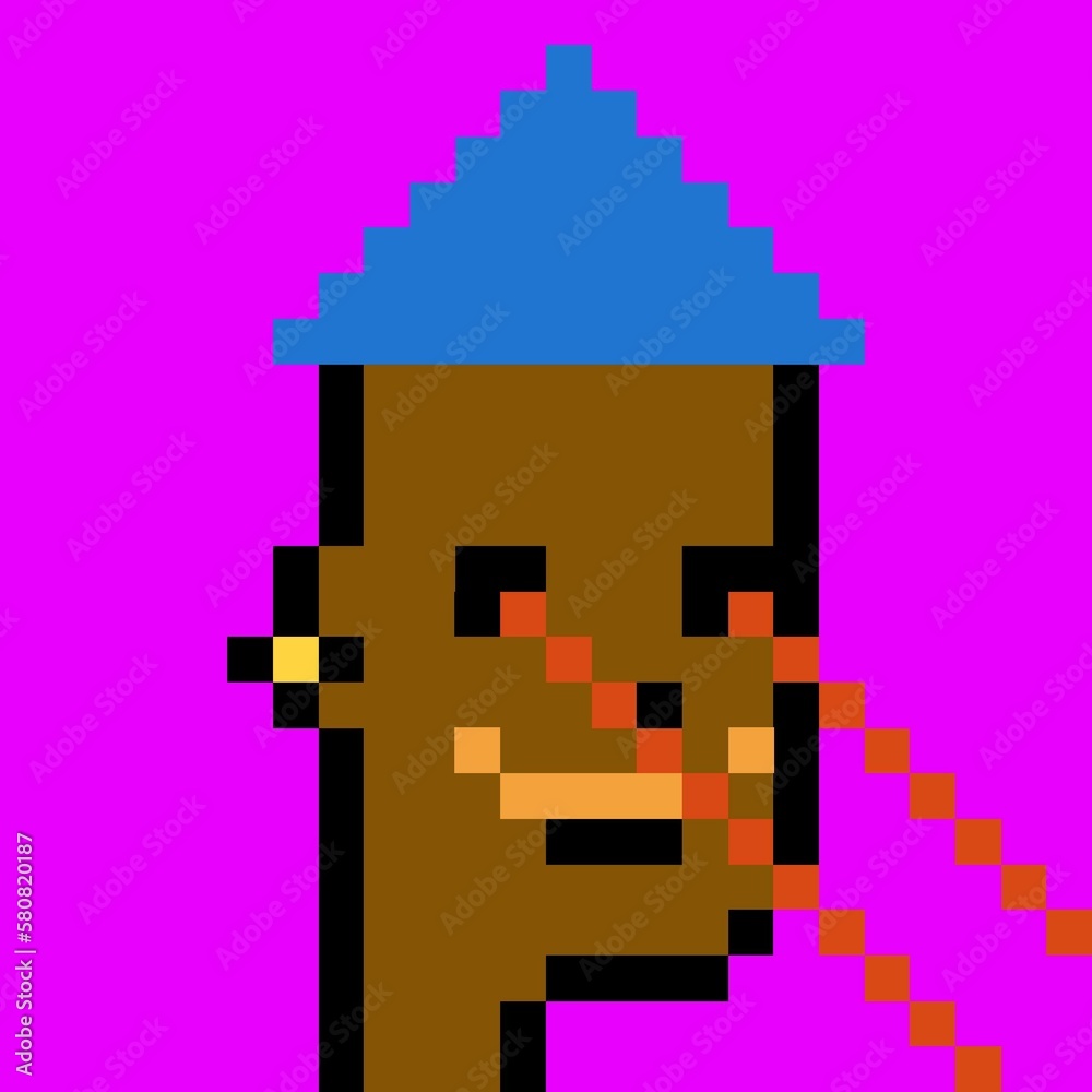 Cartoonish Pixelated Man Cartoonish Pixelated Man