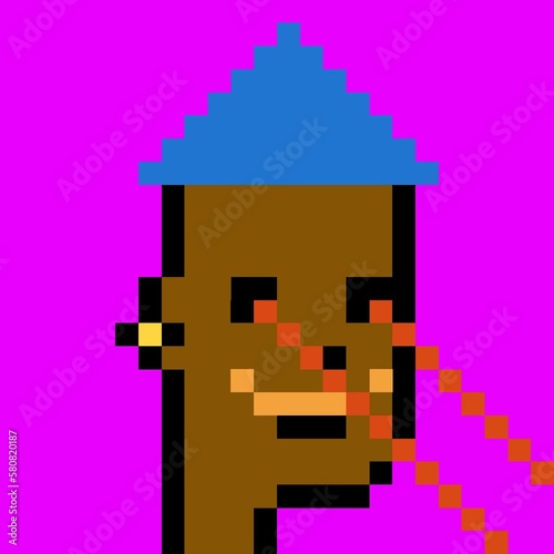 Cartoonish Pixelated Man