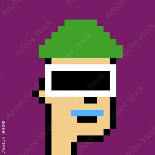 Cartoonish Pixelated Man