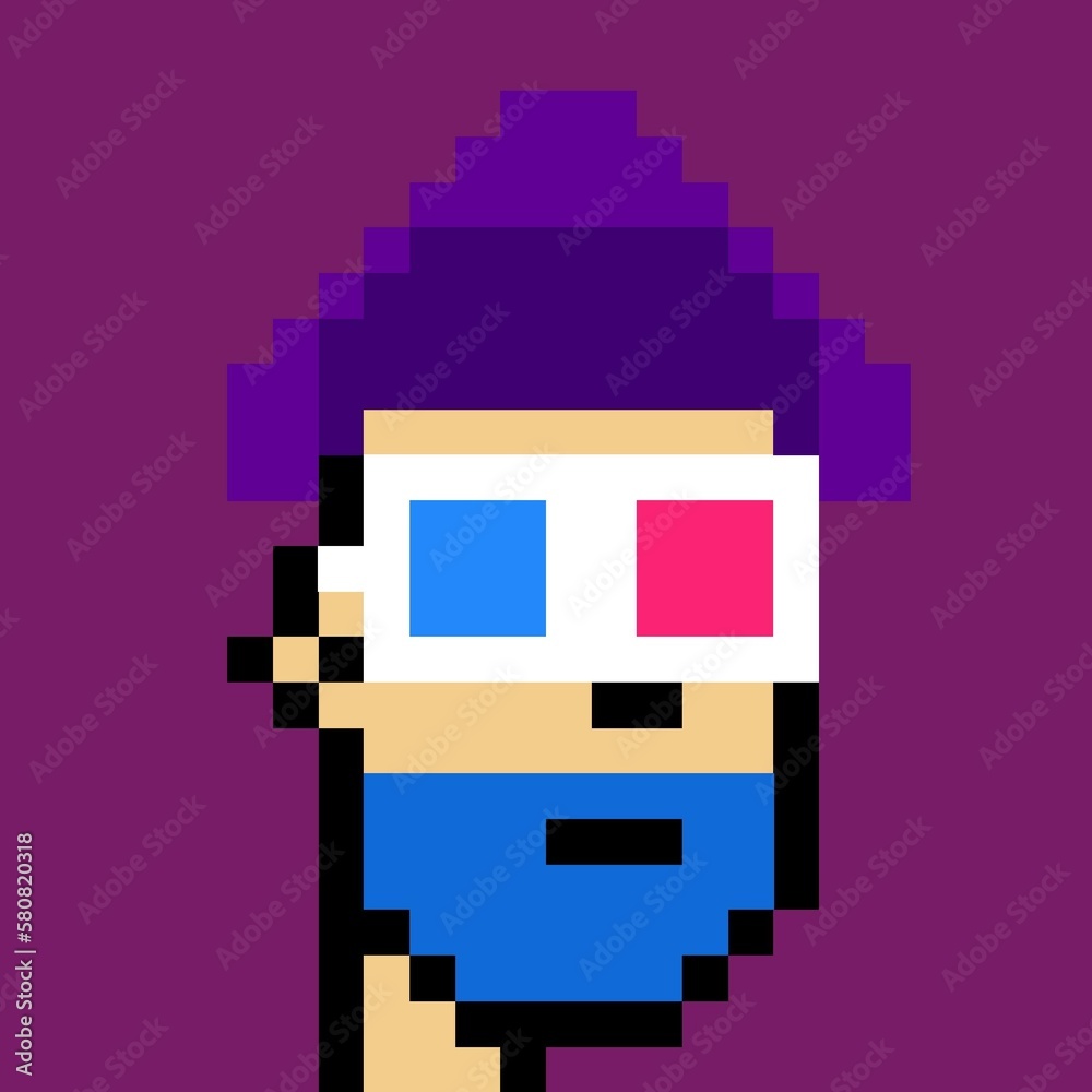 Cartoonish Pixelated Man Cartoonish Pixelated Man