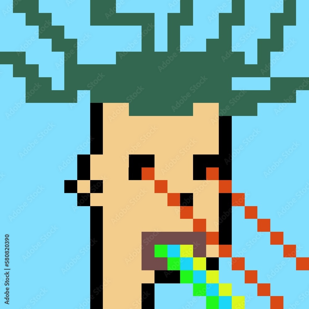 Cartoonish Pixelated Man Cartoonish Pixelated Man