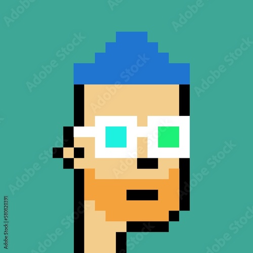 Cartoonish Pixelated Man