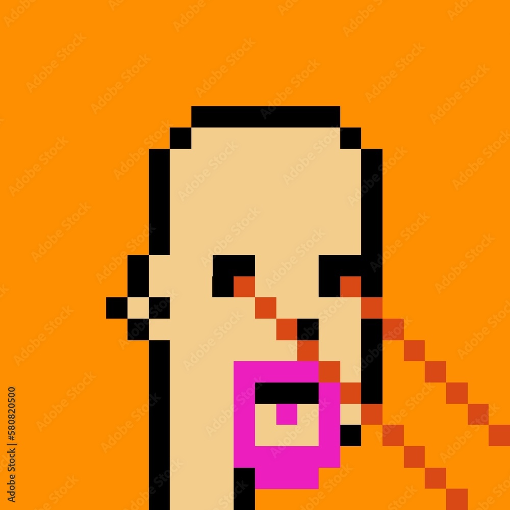 Obraz premium Cartoonish Pixelated Man