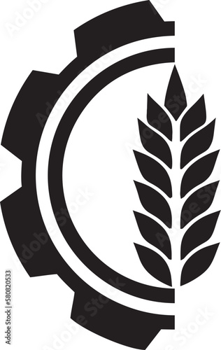 Logo of the agricultural company. Gear and spikelet