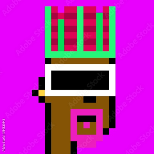 Cartoonish Pixelated Man