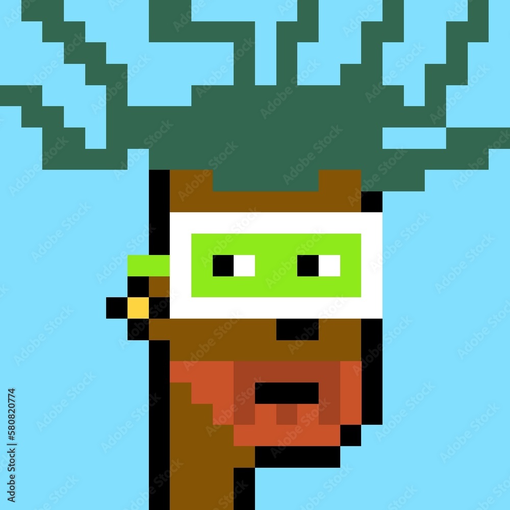 Obraz premium Cartoonish Pixelated Man