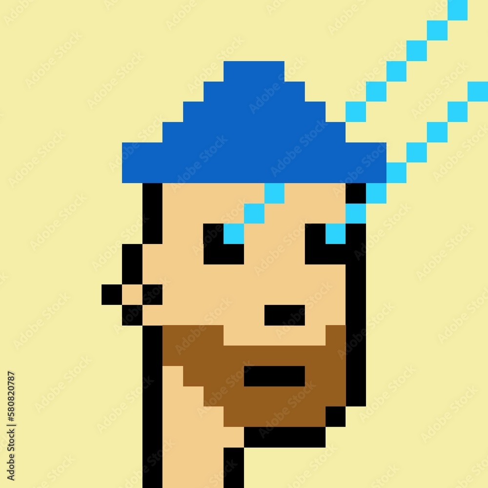 Cartoonish Pixelated Man Cartoonish Pixelated Man