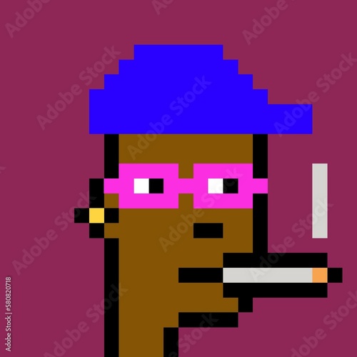 Cartoonish Pixelated Man