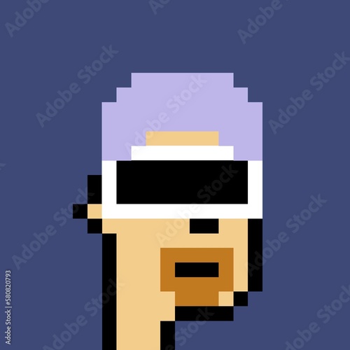 Cartoonish Pixelated Man