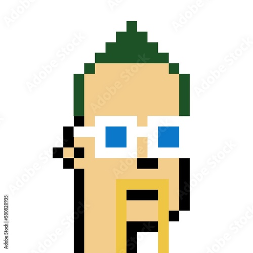 Cartoonish Pixelated Man