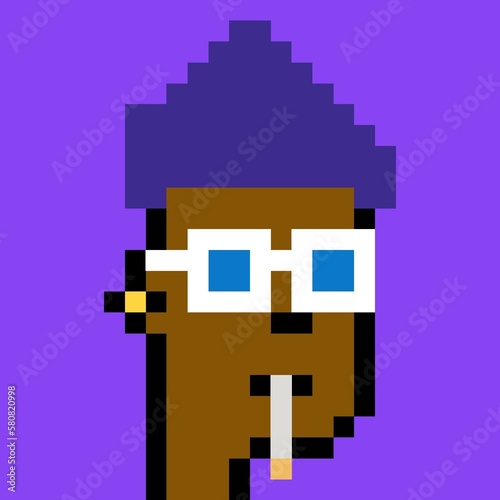 Cartoonish Pixelated Man