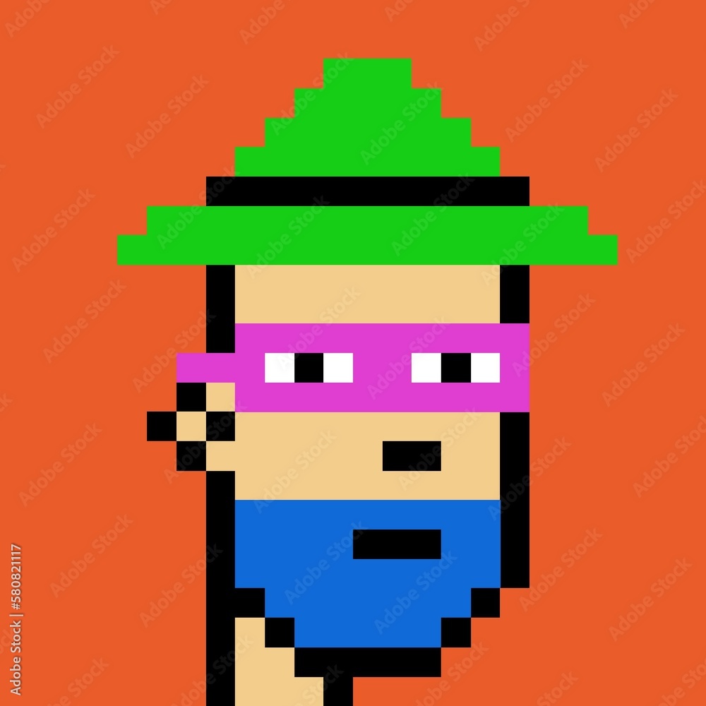 Cartoonish Pixelated Man Cartoonish Pixelated Man