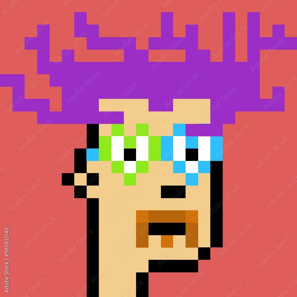 Cartoonish Pixelated Man