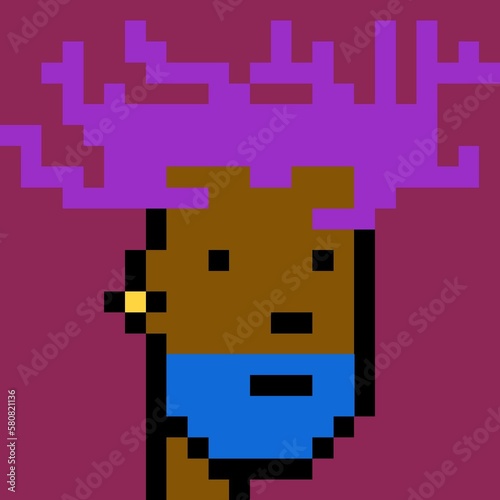 Cartoonish Pixelated Man