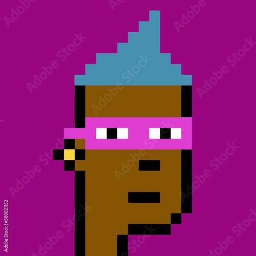 Cartoonish Pixelated Man