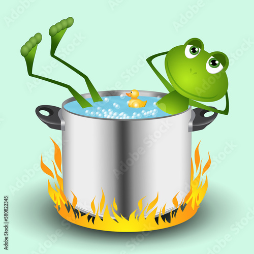 illustration of a Boiled frog