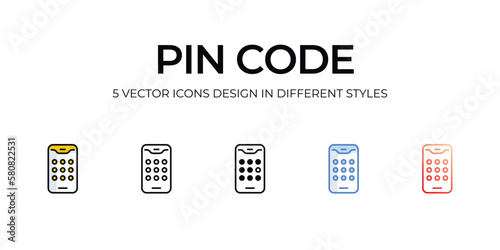 pin code icons set vector illustration. vector stock,