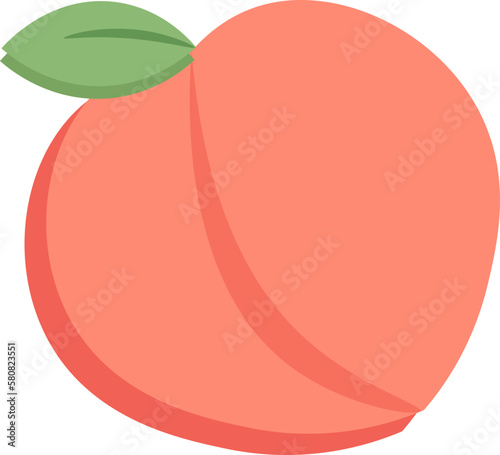 Illustration of a peach in a minimalistic vector style