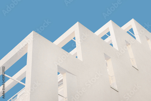Fototapete Geometric architecture detail modern concrete structure building abstract concre