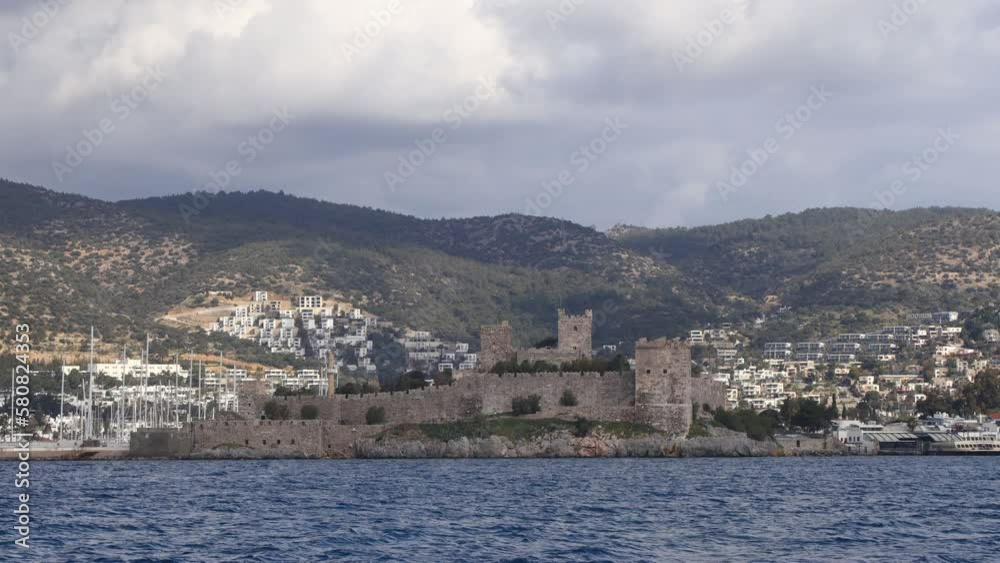 Bodrum Castle view from beach. Bodrum is populer tourist destination in Turkey. Bodrum Castle view from beach. Bodrum is populer tourist destination in Turkey.