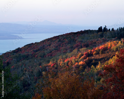 autumn sunset in the mountains
