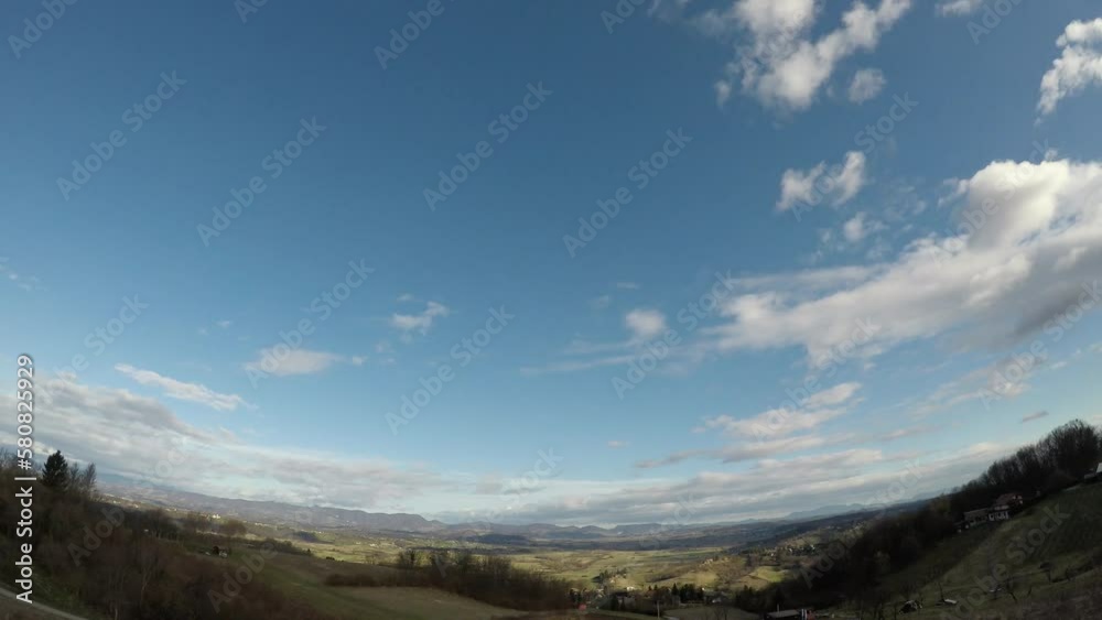 Time lapse of moving clouds, morning, north Croatia, wide angle Time lapse of moving clouds, morning, north Croatia, wide angle