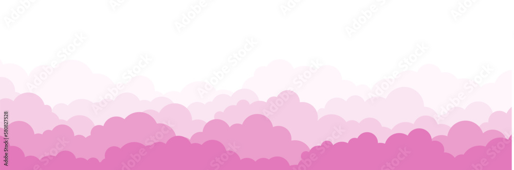 Pink fluffy clouds on a white background. Flat design. Vector illustration Pink fluffy clouds on a white background. Flat design. Vector illustration