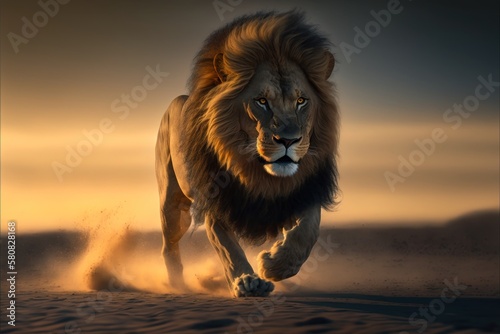 Lion  the king of the jungle and one of Africa s most iconic species  is a majestic and powerful wildlife animal  GENERATIVE AI