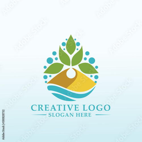 Smart farming solutions, more specifically hydroponics farming logo