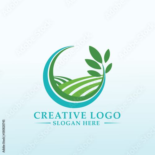 Smart farming solutions, more specifically hydroponics farming logo