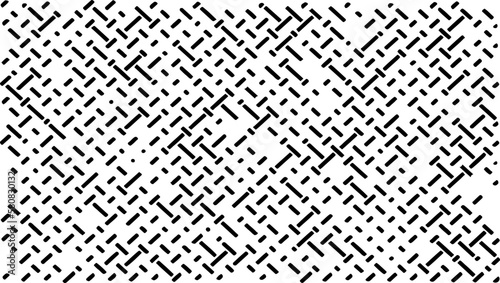 Rough, irregular texture composed of monochrome geometric elements. Overlay distressed grunge background. Abstract vector illustration. Isolated on white background. EPS10