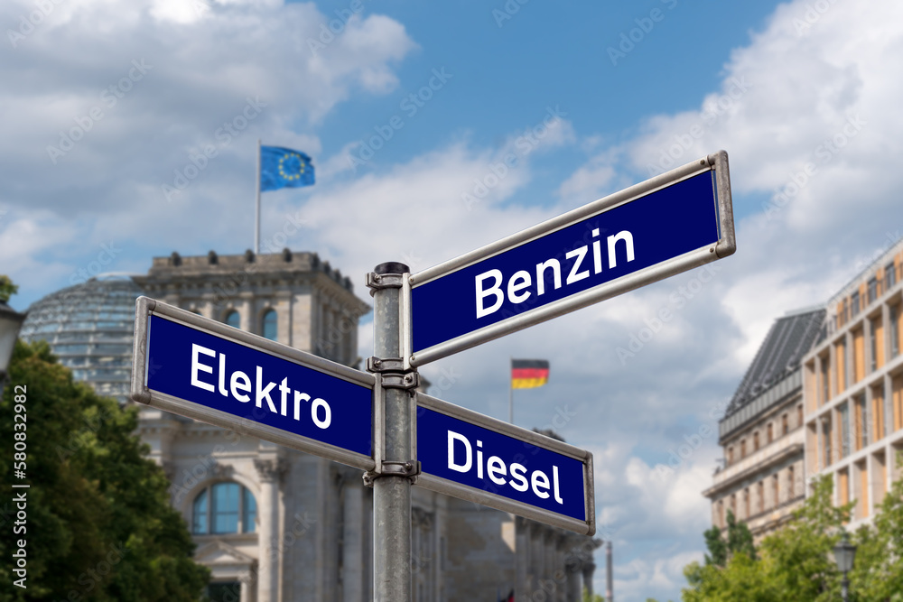 Obraz premium Dilemma: Benzin, Elektro oder Diesel?