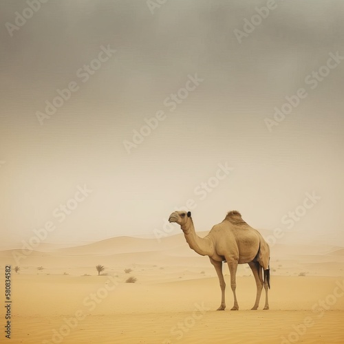 camel in the sahara desert