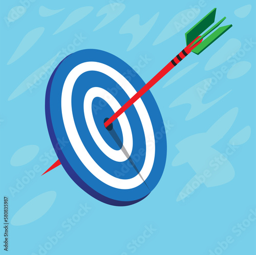 precise aim at the blue white arrow target