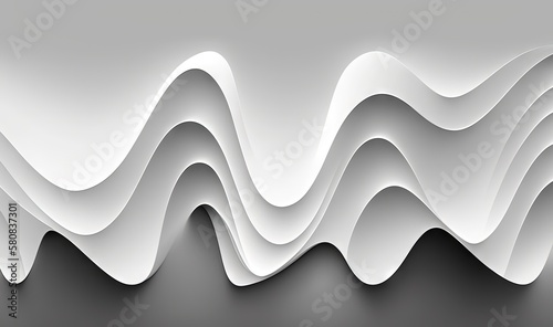  an abstract white background with wavy lines and curves in the middle of the image, with a black background and a white background with a gray background. generative ai