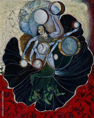 Fotografie Hand Drum Painting