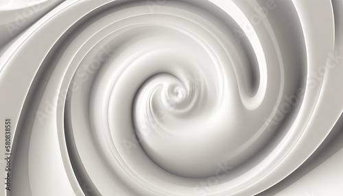 White fluid spiral background by generative AI
