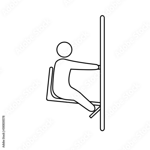 Leg press of a person, contour 