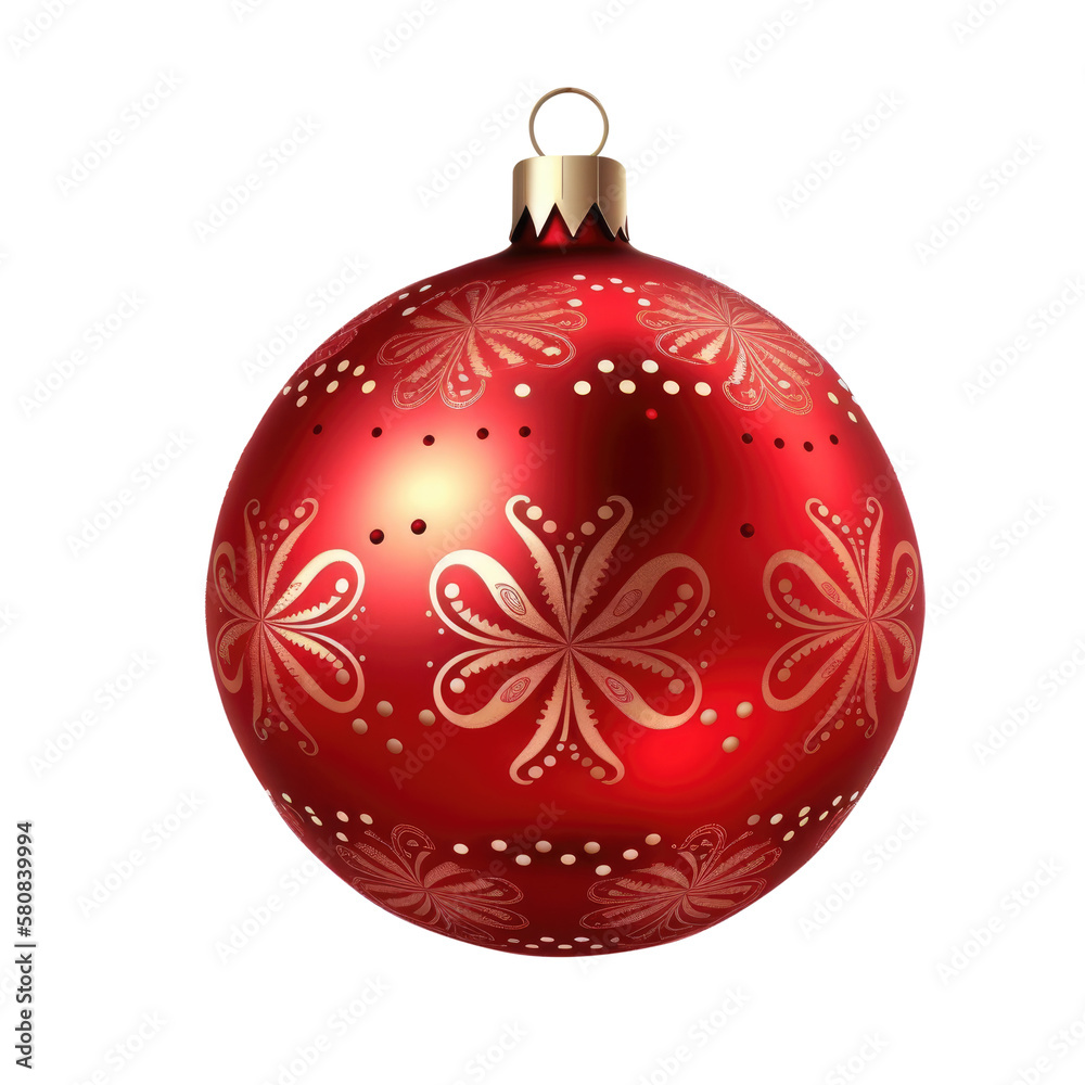 Red christmas ball. Generative ai Red christmas ball. Generative ai