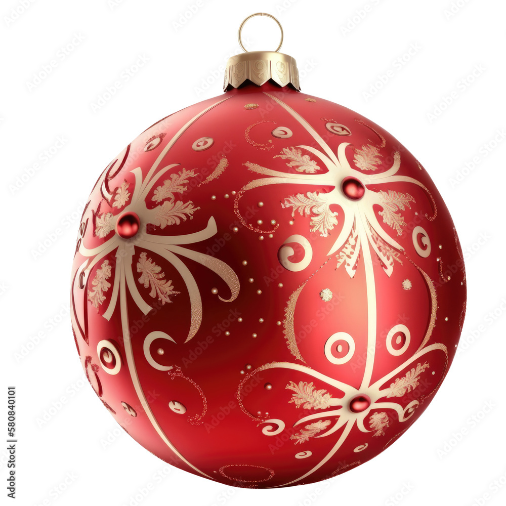 Red christmas ball. Generative ai Red christmas ball. Generative ai